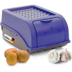 Kartoffel Aufbewahrungsbox   klein 3,5L   Marine BLAU   Zwiebelbox   Gemüsebox stapelbar Kartoffelbox Zwiebel Aufbewahrung Kartoffelkorb Obstbehälter Kartoffelkiste Frischhaltedose Möhren