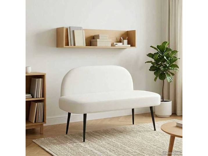 Banc rembourré(rectangulaire）- Maximum 110 kg par siège - Banc banquette avec dossier Blanc 110x60x76 cm Simili cuir wqj61b