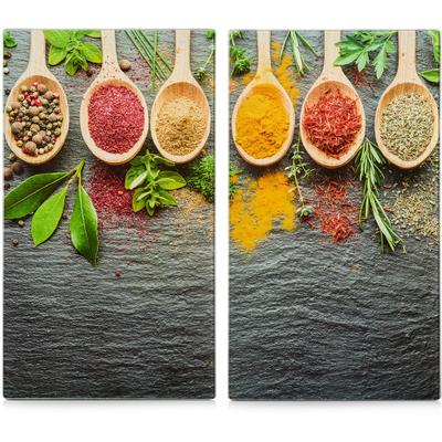 Herd-Abdeckplatte ZELLER PRESENT "SPICES", bunt, B:30cm L:52cm, Herdabdeckplatten, aus ESG-Sicherheitsglas hergestellt