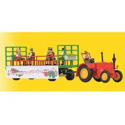 Kibri Lanz Traktor mit Festwagen, inkl. 5 Figuren