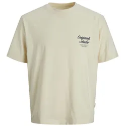 Jack & Jones Herren Rundhals T-Shirt JORNORREBRO TYPO TEE SS CREW NECK - Relaxed Fit - 12282898 Java AW 26 - L