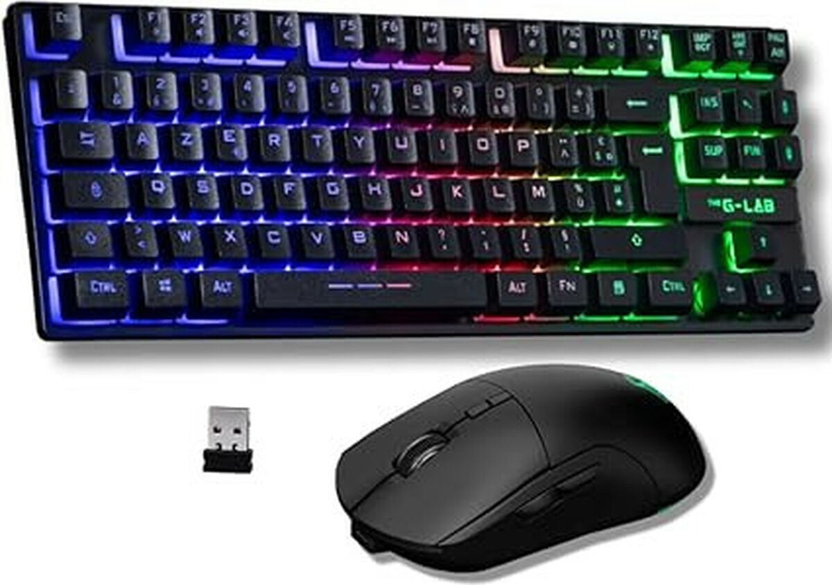 G-Lab COMBO-OXY EX/SP toetsenbord met muis, zwart, Qwerty, Spaans