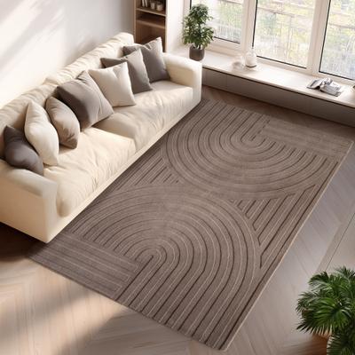 Teppich AYYILDIZ TEPPICHE "POMPEI 1611, auch als Läufer", beige, B:240cm H:12mm L:340cm, Microfaser, Teppiche, Teppich, weiche pflegeleichte Oberfläche, Hoch-Tief-Struktur, Kurzflor