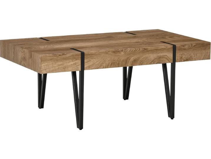 HOMCOM Couchtisch MDF\, Eisen Naturholz