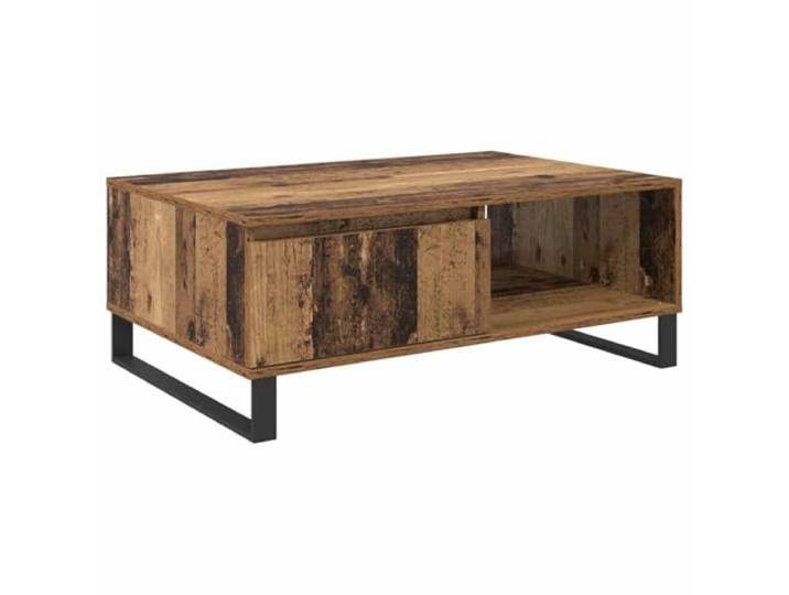 IBUQDDV Couchtisch Altholz 90 x 60 x 35 cm Holzwerkstoff Metallbeine,minimalistischer Look,Wohnzimmer,Innenbereich,Kaffee,Zeitschriften,Deko