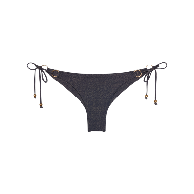Bikini-Hose TRIUMPH "Summer Sunset Brazilian", Damen, Gr. 42, N-Gr, schwarz, Glitzergarne;Microfaser, Obermaterial: 70% Polyamid, 16% metallisierte Fasern, 14% Elasthan, Badehosen Bikini-Hose, verstellbare Seitenbänder mit Metallperlen, Glitzergarn