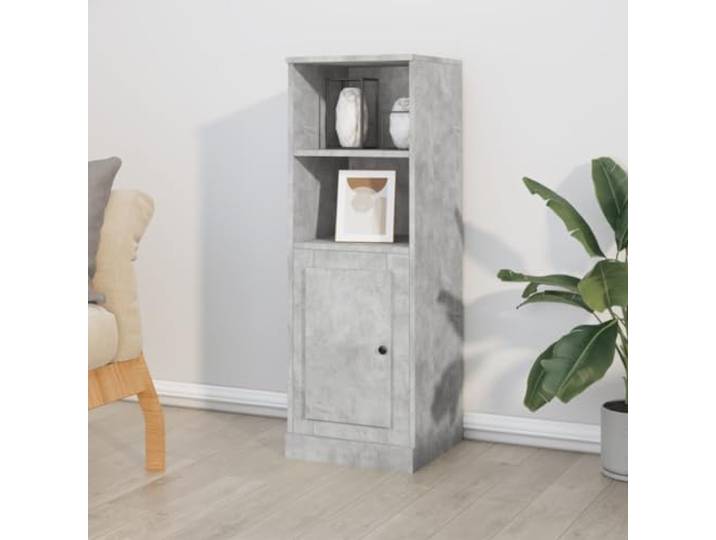 RJPLMFV Anrichte, hoch, betongrau, 36 x 35,5 x 103,5 cm, Holz, Technik Geräumige Aufbewahrung, minimalistisches Design, Wandbefestigung inklusive, stabil und feuchtigkeitsbeständig