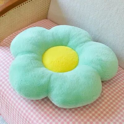 Uplifted Trends Cute Sunflower Flower Plush Pillow Soft Stuffed Cushion For Bedroom Decor green