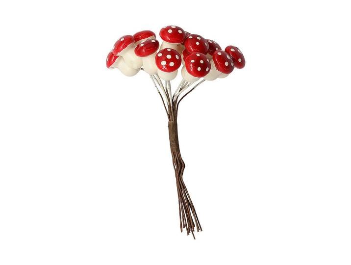Glorex Deko-Pilze mit Draht Rot 1.2 × 1.6 cm 12 Stück