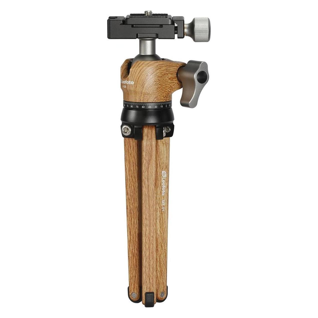 Leofoto Mini-Taschenstativ MT-01 + Kugelkopf LH-25 (Holz, Metall) (10960KVG)