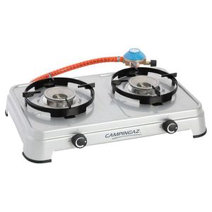 Campingaz Gaskocher 2000037217, Cook CV, 2 flammig, mit Schlauch & Regler, für Gaskartusche