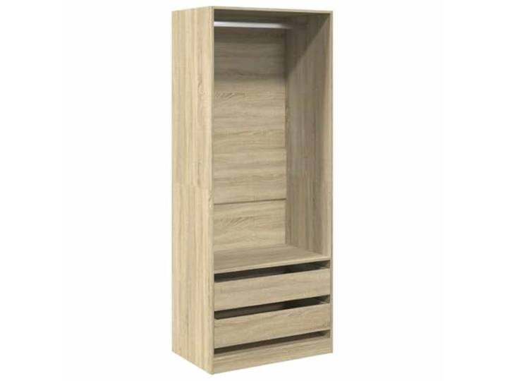 HBBMGYD Kleiderschrank, Sonoma-Eiche, 80 x 50 x 200 cm, Holz 1 Fach, 2 Schubladen, Wandbefestigung im Lieferumfang enthalten, Aufbewahrung von Kleidung, Schlafzimmer, Flur