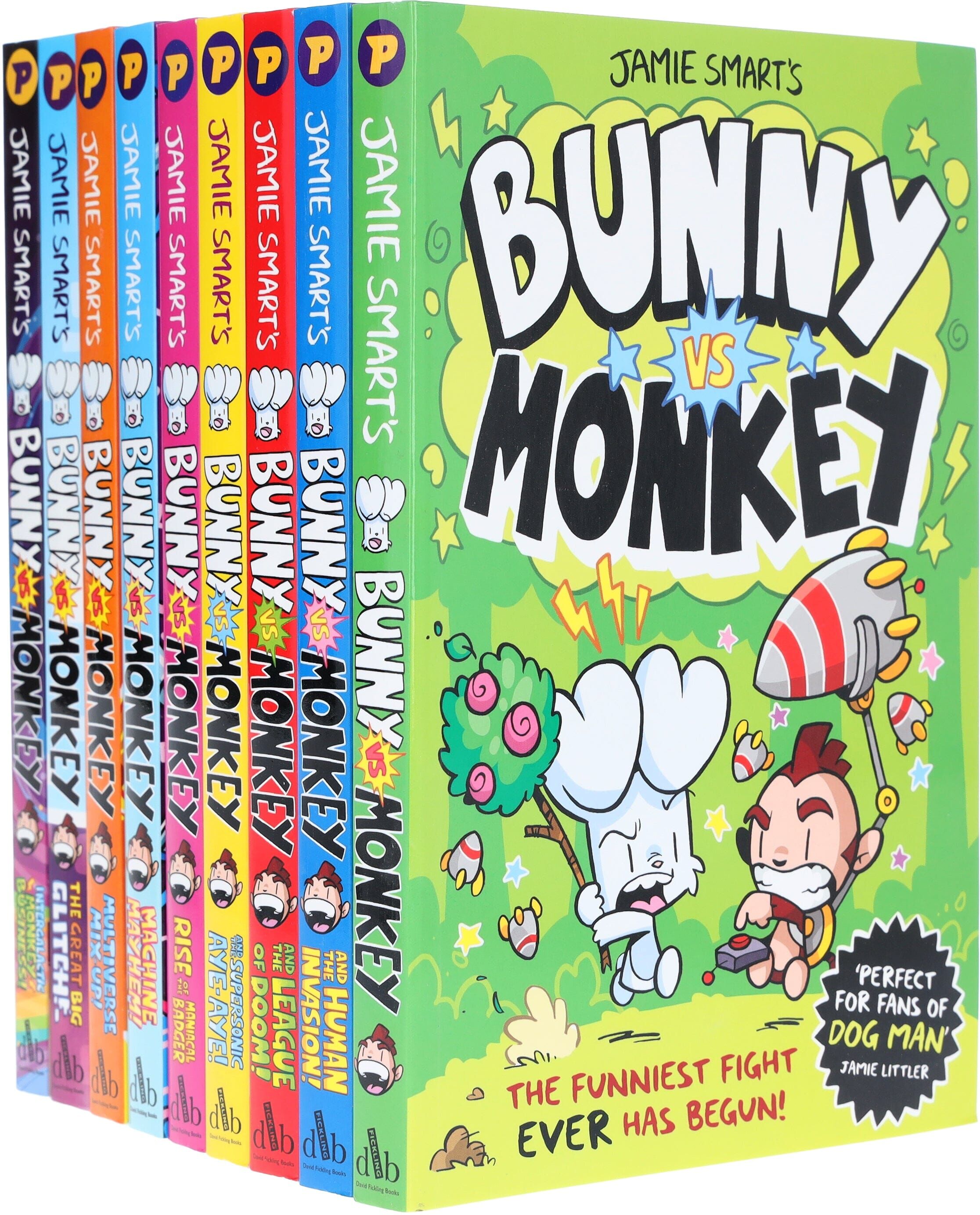 Bunny vs Monkey Series By Jamie Smart 9 Books Collection Set - Ages 7-9 - Paperback David Fickling Books