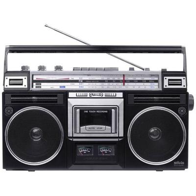 Silva Schneider PCR 1980 Kassettenradio UKW, MW, KW Kassette, Bluetooth®, USB, UKW, KW Aufnahmefunktion, Inkl. Mikrofon Schwarz -