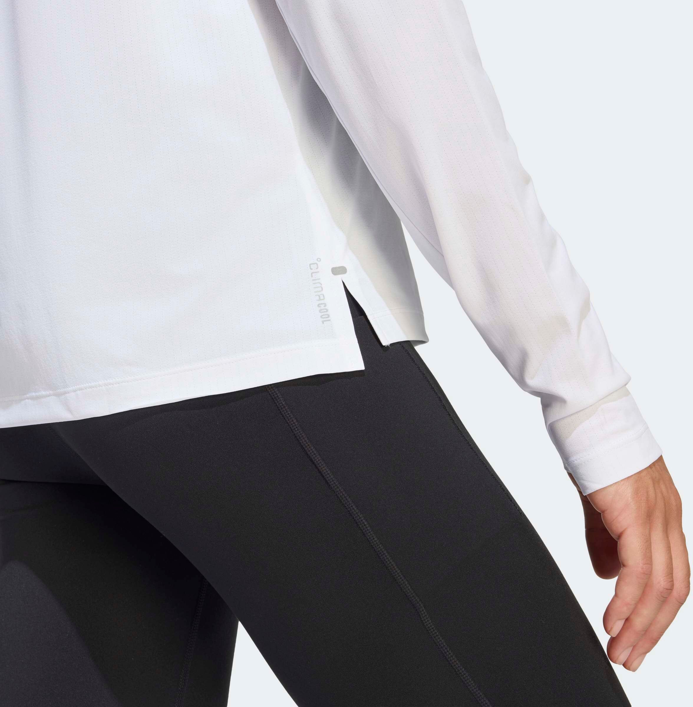 Laufshirt ADIDAS PERFORMANCE "ADI365 CLIMACOOL", Damen, Gr. L, weiß, Obermaterial: 100% Polyester, Rundhals, Shirts Laufshirt weiß L