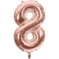 Folienballon "8", rosé, 86 cm