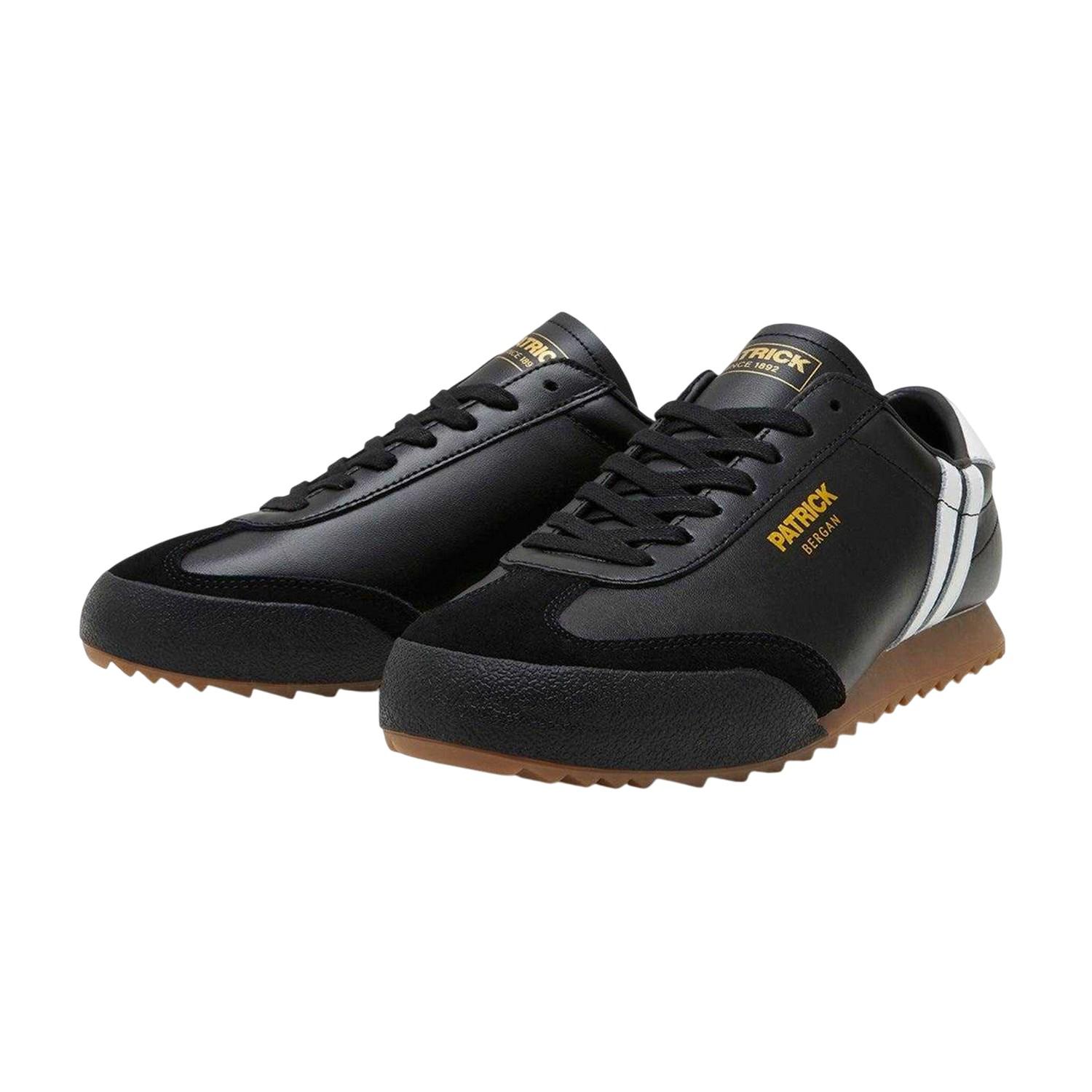 Patrick Mens Bergan Leren Sneakers (Zwart/Wit)