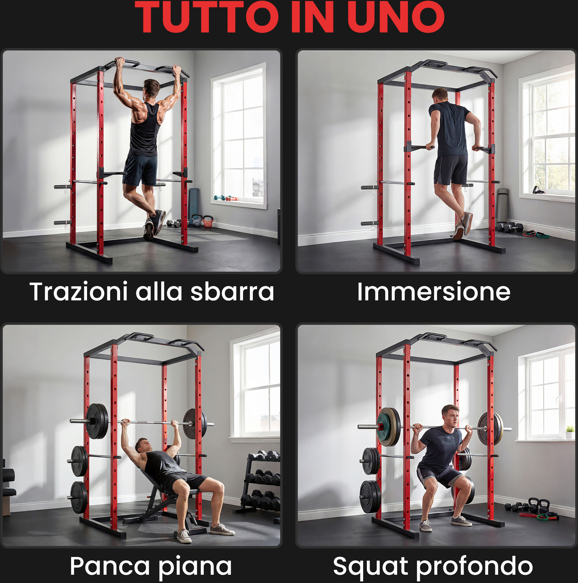 Altro Power Cage, Rack Regolabile Con Capacità Di 460kg