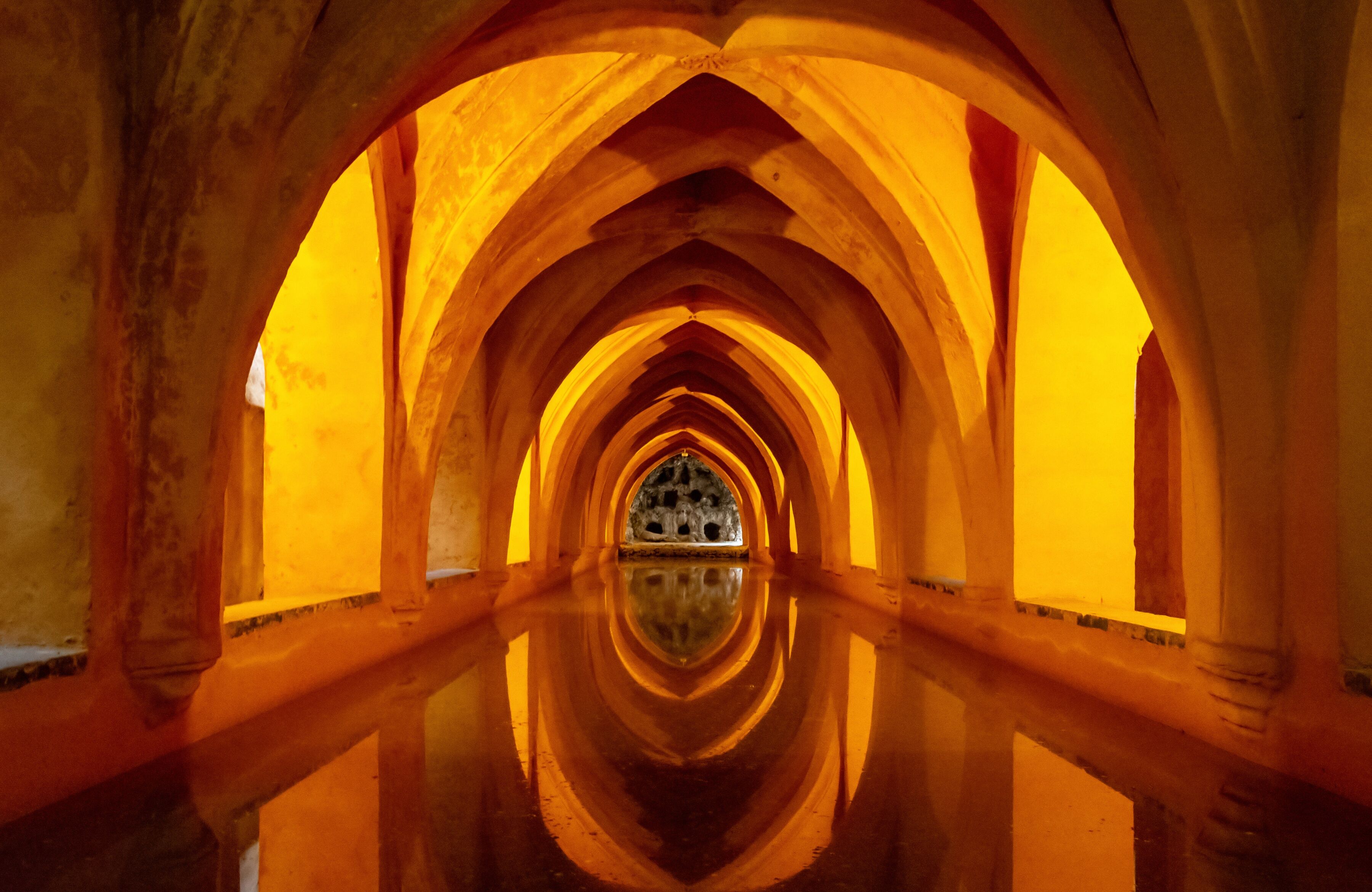 Fototapete PAPERMOON "PALAST-SCHLOSS TEMPEL KATHEDRALE GROTTE ABSTRAKT DESIGN", bunt, B:5m L:2,8m, Vlies, Tapeten, Fototapete
