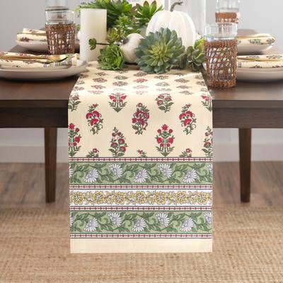 Threadmade Nomad Harvest Block Print Table Runner - 13x70