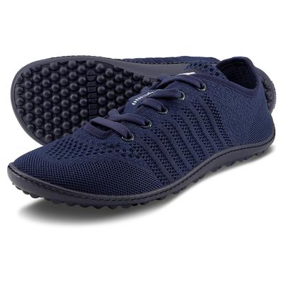 Barfußschuh LEGUANO "GO", Damen, Gr. 36, blau, Textil, Schuhe Barfußschuh, Schnürschuh, Halbschuh, der das taktile Empfinden verstärkt