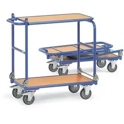 Klappwagen KW 4, 2 Ebenen, Ladefläche Holzwerkstoff, Tragkraft 250kg - blau