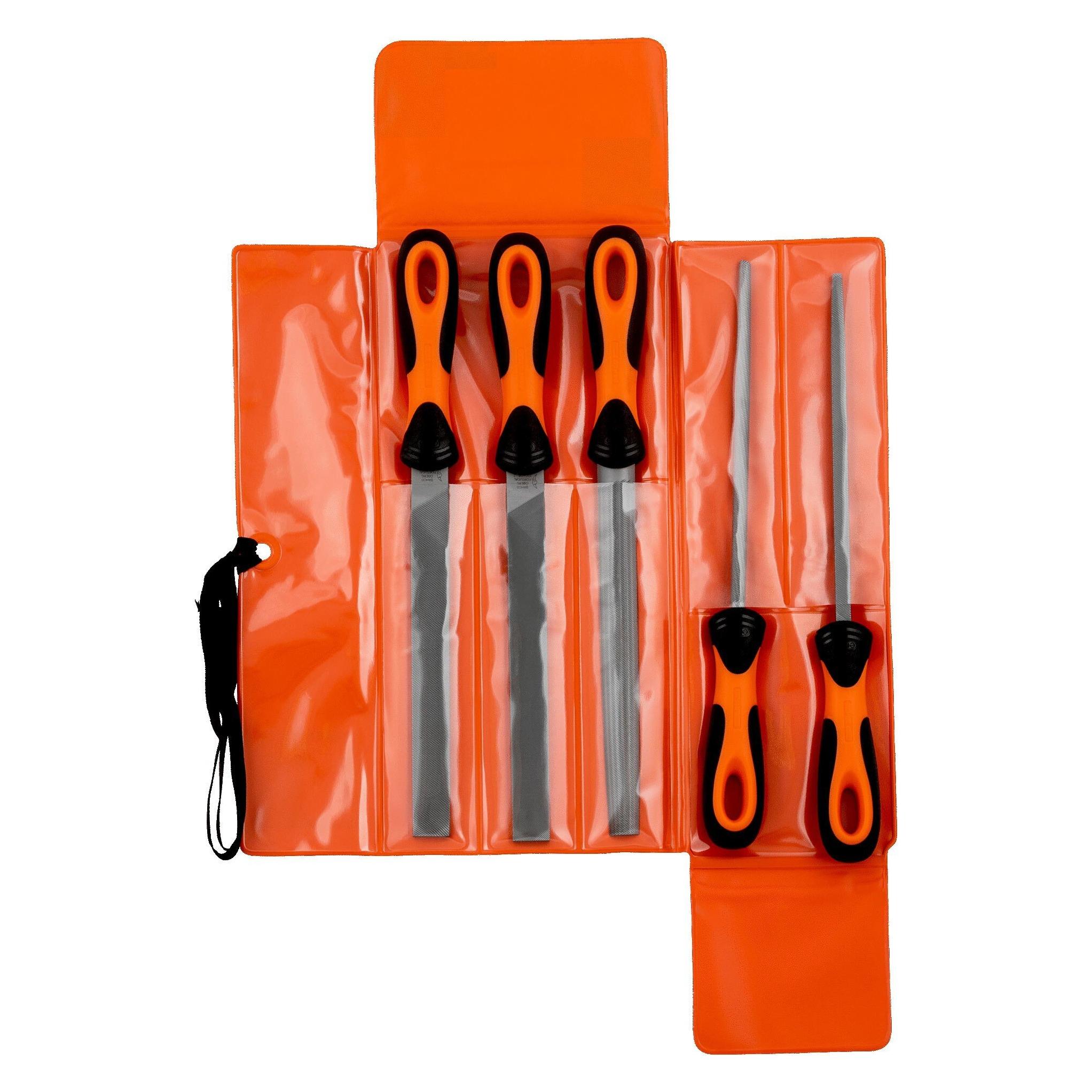 Bahco ERGO Feilensatz, 4 x Bastardhieb/1 x Halbschlicht 200 mm 5-teilig (200 mm) (1-478-08-1-2)