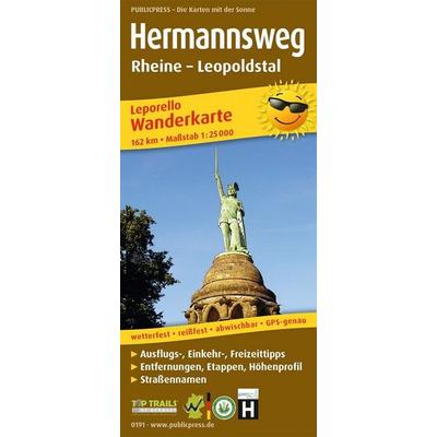 Publicpress Leporello Wanderkarte Hermannsweg, Rheine, Leopoldstal 1:25.000, Sonstige von , KOMPASS Freytag & Berndt, 978-3-89920-191-8
