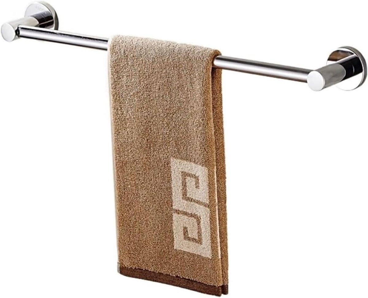Waterbestendige wandgemonteerde handdoekhouder in geborsteld RVS, zilver, Breedte: 70 cm