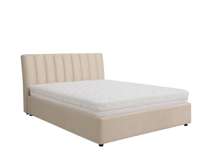 Lit rembourré avec matelas, beige, 140x200 cm