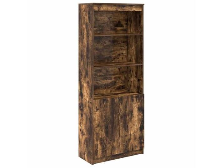 LASWWQMRF Highboard Räuchereiche 70x35x180 cm Holzwerkstoff Schrank Vielseitiger Aufbewahrungsschrank mit Tür und 5 Fächern für Flur, Schlafzimmer, Wohnzimmer und Esszimmer.