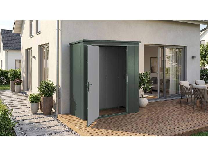 Gerätehaus WEKA Gary 1 , grün, Metall, Gerätehäuser, Gerätehaus, Metall pulverbeschichtet, Größe 1