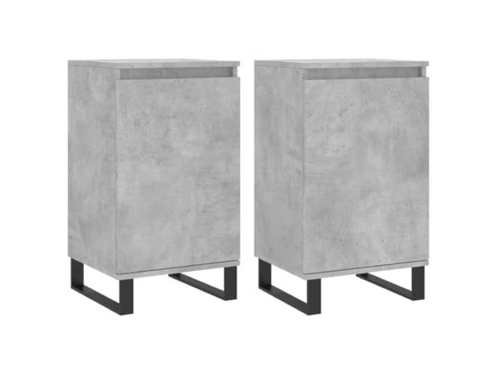 Roanoer Sideboard 2er Set Betongrau 40x35x70 cm Beistellschrank Kompakte Kommoden im zeitlosen Beton-Look bringen Ordnung ins Schlafzimmer und Wohnzimmer. Stabile Metallbeine inklusive.
