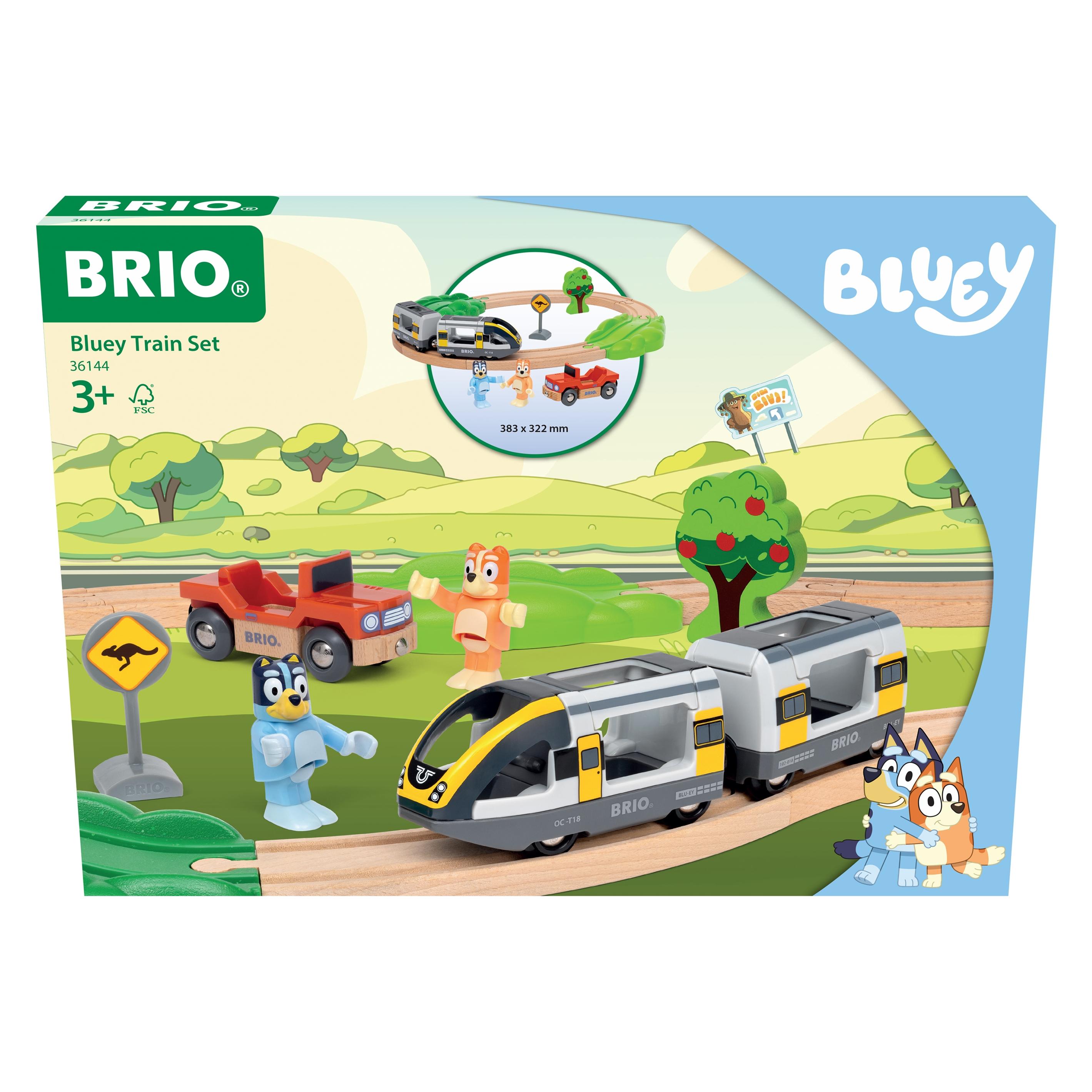 Ravensburger BRIO World - 36144 Bluey Zugset - Spielzeugzug-Set für Kinder ab 3 Jahren - zauberhaftes Geschenk (63614400)