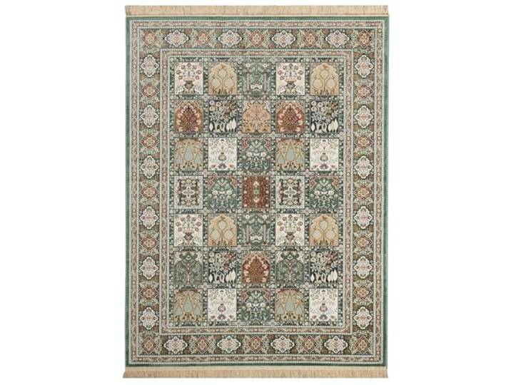 Steffensmeier Kurzflor Teppich Riad Wohnzimmer Orient Pflegeleicht Felder Grün, Größe: 95x140 cm