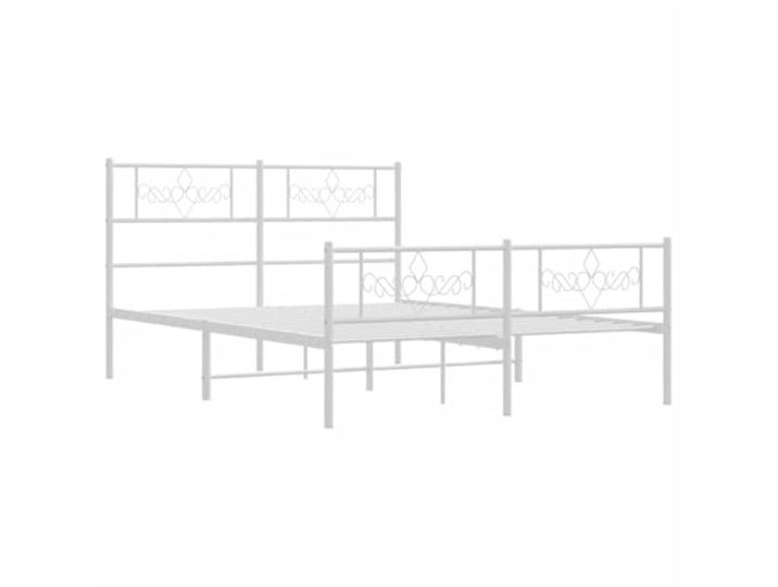 KTHLBRH Bettgestell aus Metall, weiß, 120 x 190 cm Bettgestell mit Stauraum, Stahlrahmen, Lattenrost, Kopf- und Fußteil inklusive