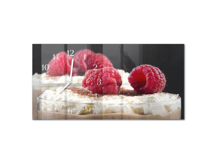 Tulup Wanduhr 60x30 cm - Baum, Rot, Glas, Rechteckig, 60x30x0.4 cm, Dekoration, Uhren, Wanduhren