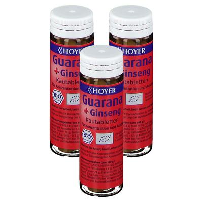 Hoyer Bio Guarana und Ginseng 3x60 St Kautabletten