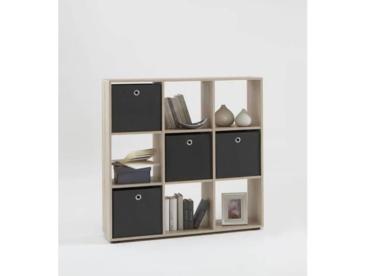 möbelando Raumteilerregal >MEGA 5< in Eiche Dekor - 104,5x108,5x33cm (BxHxT)