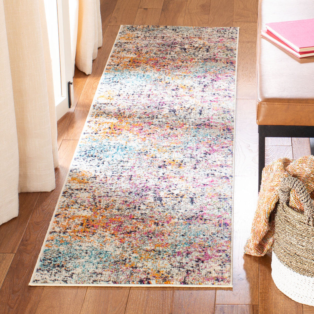 Rio Farmersville Abstract Area Rug Pink Runner 61 x 244 cm