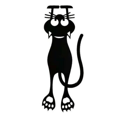 1 Stück schwarze Katze Kunststoff-Lesezeichen-Umschlagschild, ausgehöhlte Mini-3D-Tier-Lesezeichen, Geschenk zum Schulanfang
