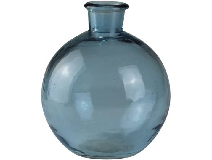 Dekovase AM DESIGN Blau-glänzende Glasvase , blau, B:16cm H:18cm, Glas, Vasen, Dekovase, wertet jedes Blumenarrangement auf