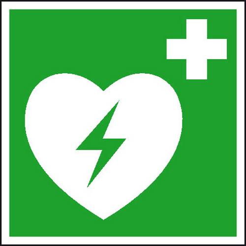 SafetyMarking 38.0167 Hinweisschild Automatisierter externer Defibrillator Folie selbstklebend (B x H) 150mm x 150mm ISO 7010 1St.