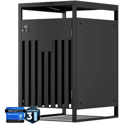 ALLSHELF Premium Mülltonnenbox 1er – Abschließbar & wetterfest, für Garten, Hof & Straße, beliebig erweiterbar, legierter Stahl robust & langlebig