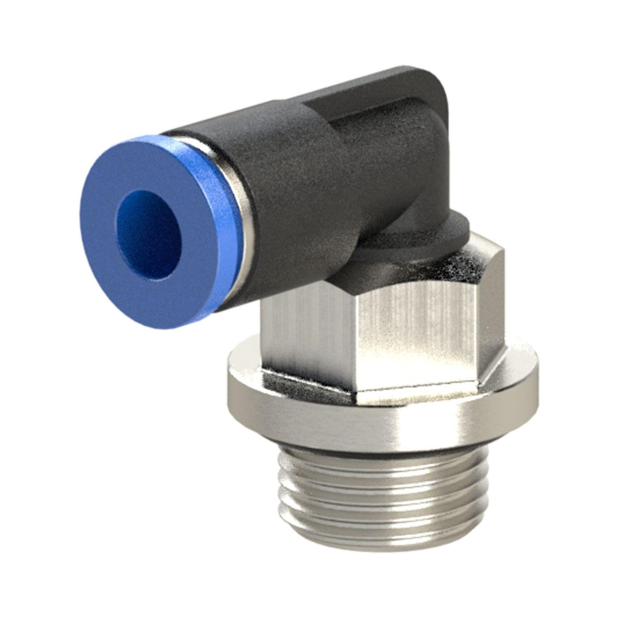 Riegler L-Steckverschraubung »Blaue Serie« mini, drehbar, M3, 125.003-4M)
