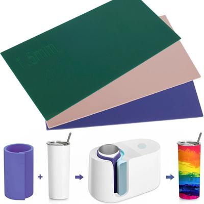Uplift Essentials 3 Piece Multi Thickness Sublimation Tumbler Wrap Set High Heat Silicone Sleeves green Pink Purple