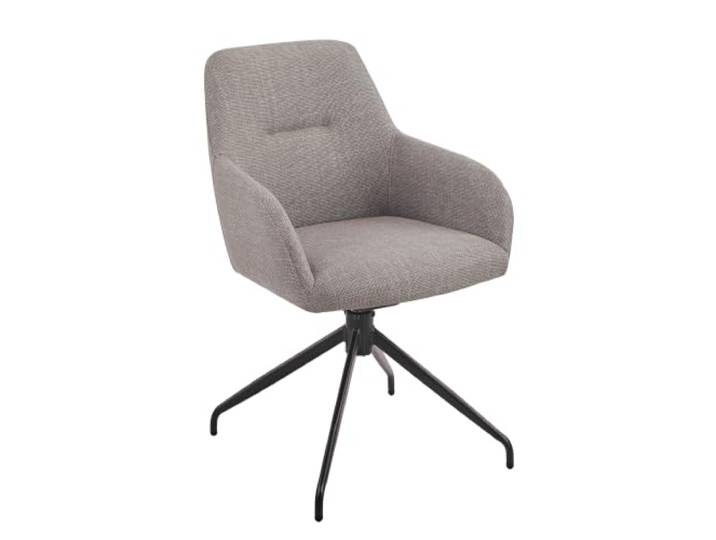 Hela Tische, Drehstuhl Sessel Triest, Bezug Webstoff Schlamm, 360° drehbar, Kipp-/ Relaxfunktion, Armlehnen, 120kg belastbar, Oeko-TEX, PFC Free