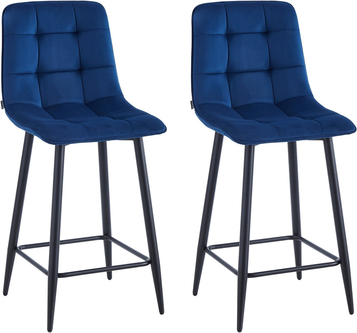 Colenis Luciano Barkruk Set van 2 - Blauw Fluweel - Design