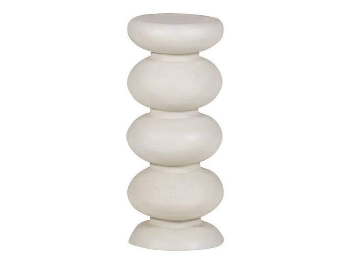 WOOOD Beistelltisch Brilo - Metall Creme, Ø 29 cm, Skulpturale Form