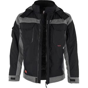 Qualitex Arbeitsjacke PRO, 203045, Winterjacke, schwarz-grau, winddicht, Größe M
